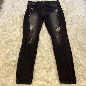 very dark distressed black jeans size 8 from EXPRESS